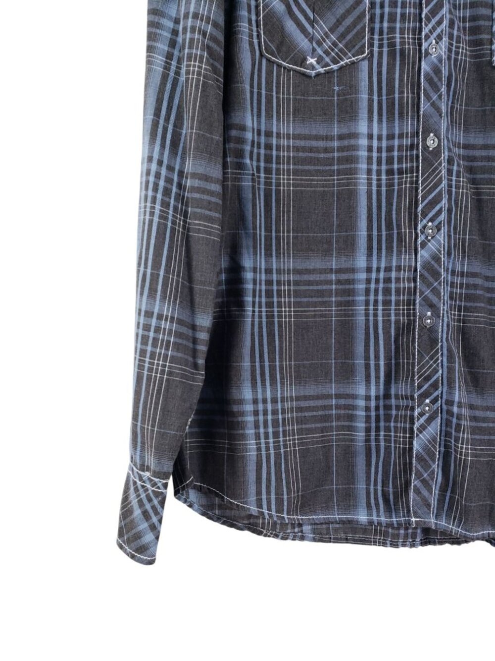 BKE Athletic Fit Plaid Shirt Mens XL Gray Long Sleeve Casual Cotton Blend - Picture 5 of 9